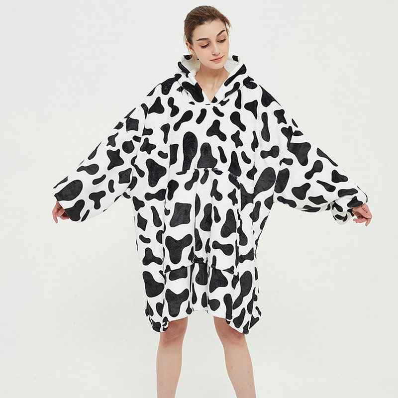 Oversized Wearable Blanket Hoodie with Fleece Lining Kangaroo Pocket Hood - Image 14