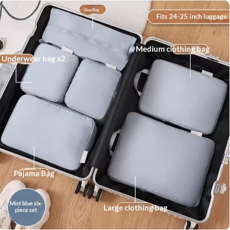 Packing Cubes and Fabric Storage with Compression for Travel Suitcase Organizer Bags - Image 12