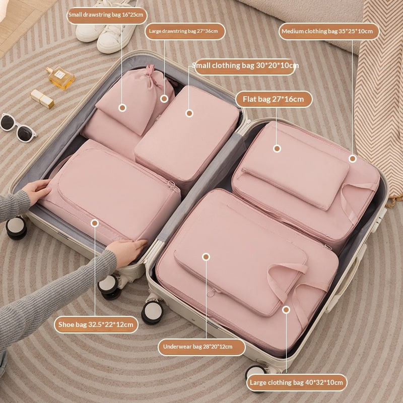 Packing Cubes and Fabric Storage with Compression for Travel Suitcase Organizer Bags - Image 2