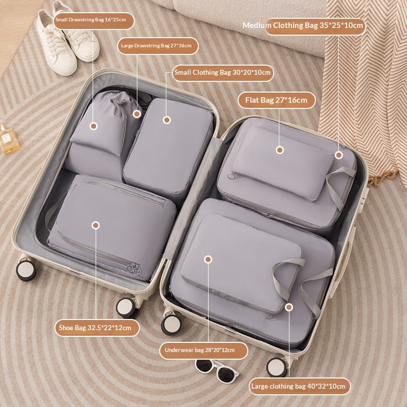 Packing Cubes and Fabric Storage with Compression for Travel Suitcase Organizer Bags - Image 3