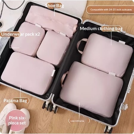Packing Cubes and Fabric Storage with Compression for Travel Suitcase Organizer Bags - Image 5