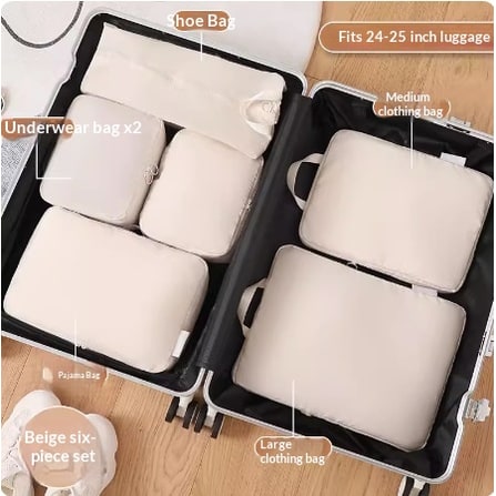Packing Cubes and Fabric Storage with Compression for Travel Suitcase Organizer Bags - Image 6