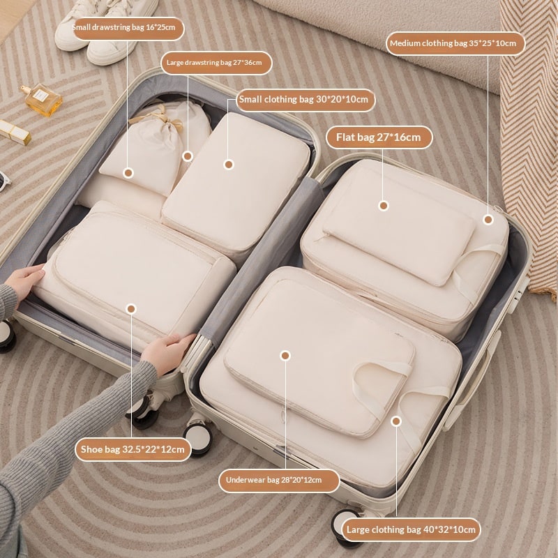 Packing Cubes and Fabric Storage with Compression for Travel Suitcase Organizer Bags - Image 7