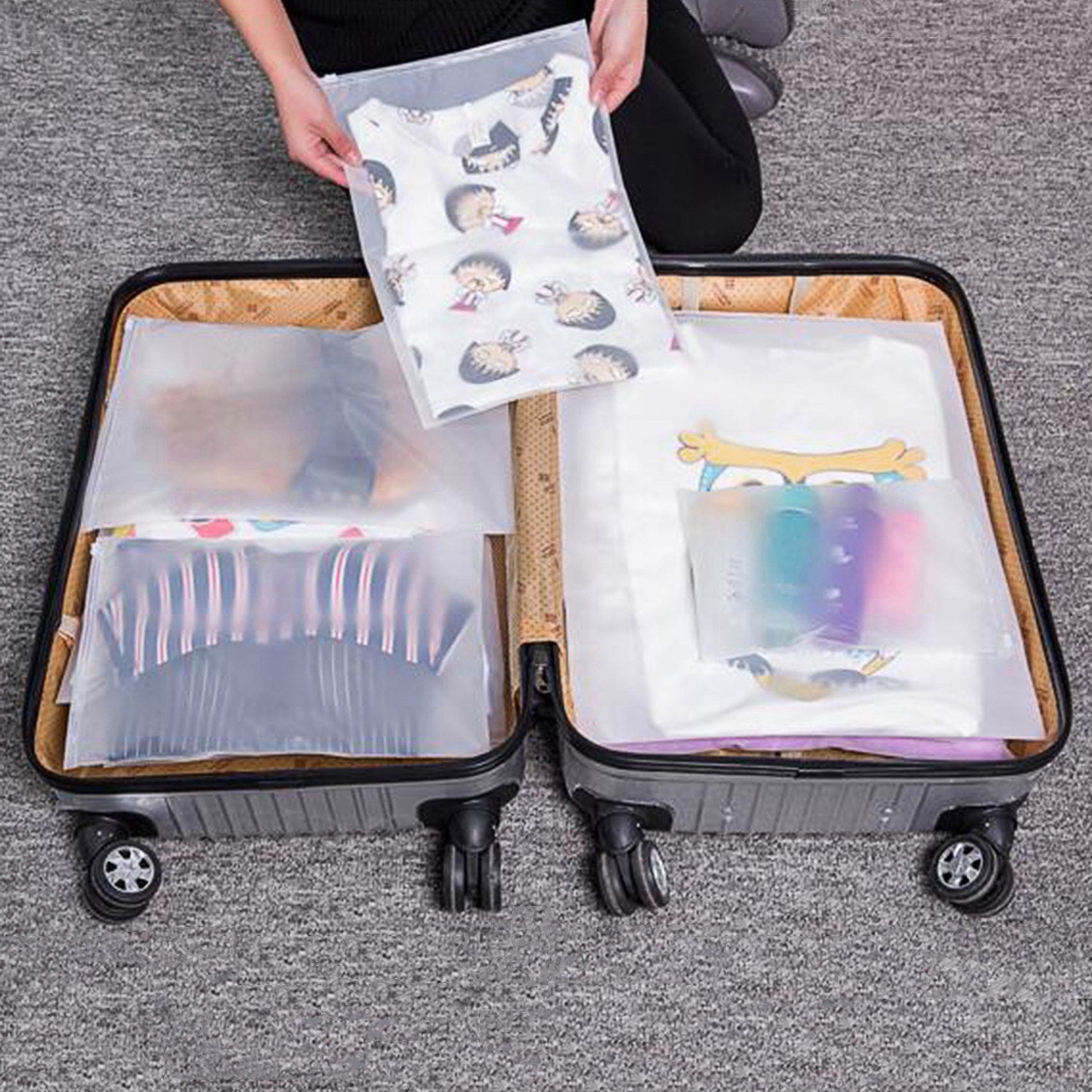 Packing Cubes Compression for Travel with Luggage Organizer Pouches and Mesh Panels 9-Piece Set - Image 14