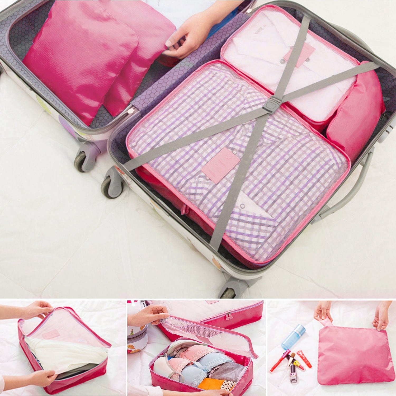 Packing Cubes Compression for Travel with Luggage Organizer Pouches and Mesh Panels 9-Piece Set - Image 9