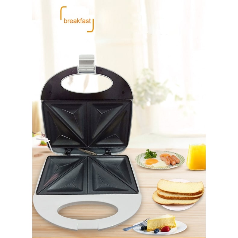 Panini Sandwich Press Grill and Maker with Non-Stick Triangle Plates Electric Toaster for Breakfast - Image 2