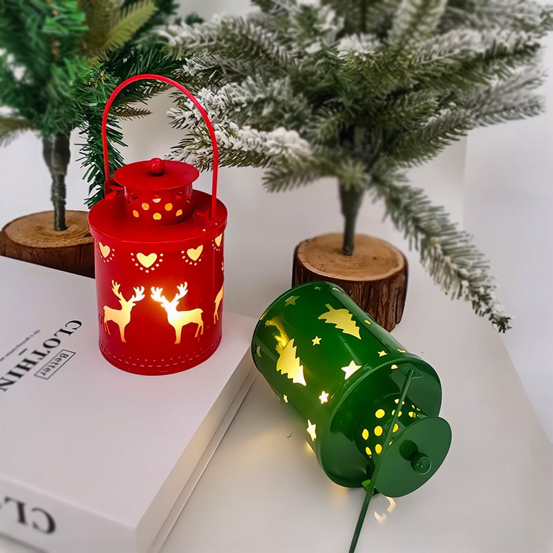 Parol Christmas Lantern with LED Light and Festive Cutout Designs for Holiday Centerpiece Decorating - Image 1