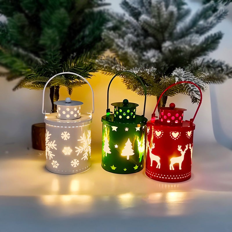 Parol Christmas Lantern with LED Light and Festive Cutout Designs for Holiday Centerpiece Decorating - Image 3