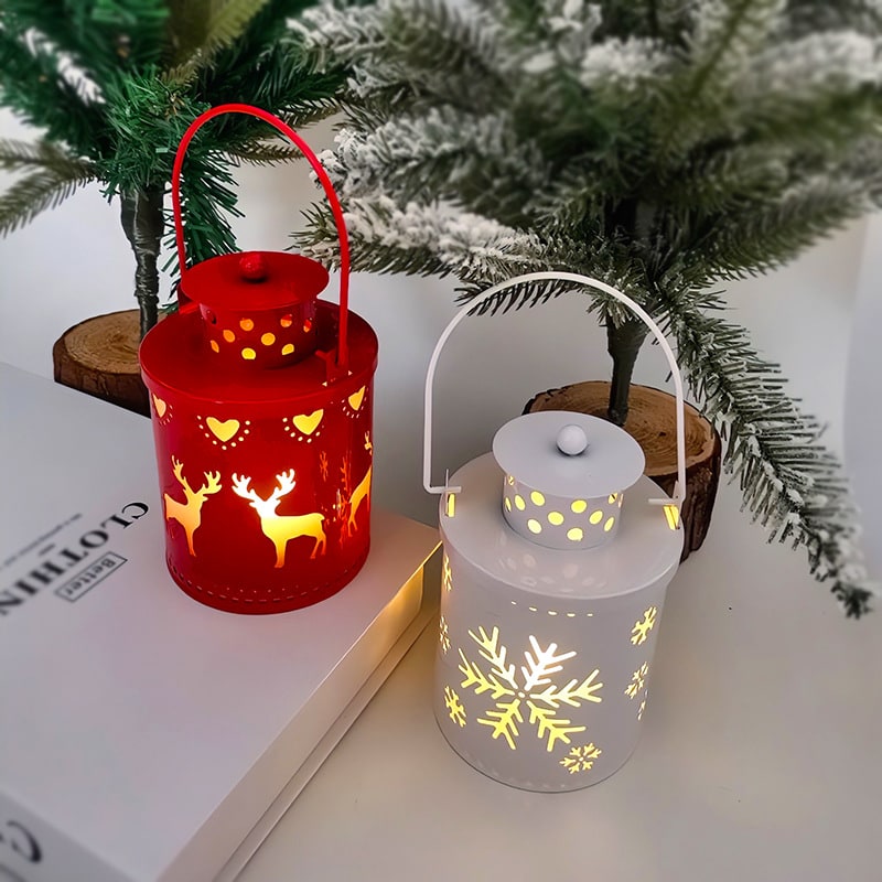 Parol Christmas Lantern with LED Light and Festive Cutout Designs for Holiday Centerpiece Decorating - Image 4