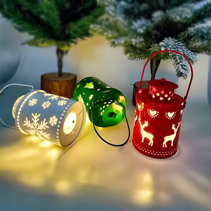 Parol Christmas Lantern with LED Light and Festive Cutout Designs for Holiday Centerpiece Decorating - Image 7