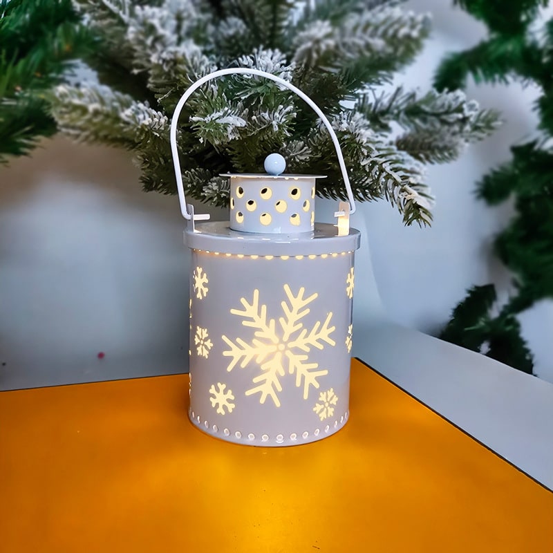 Parol Christmas Lantern with LED Light and Festive Cutout Designs for Holiday Centerpiece Decorating - Image 9
