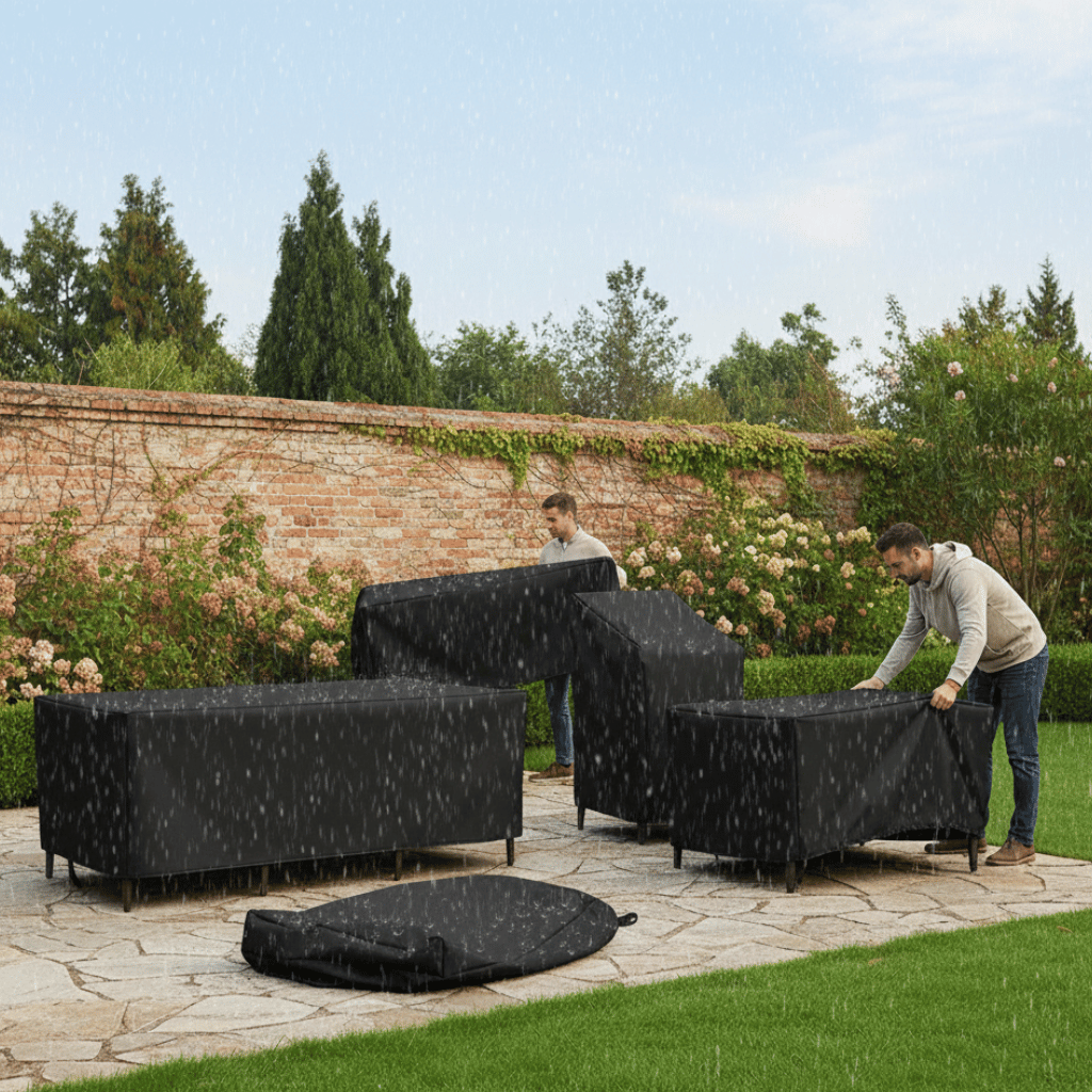 Patio Couch and Furniture Covers with Waterproof Polyester for Outdoor Lawn Garden Protection - Image 3