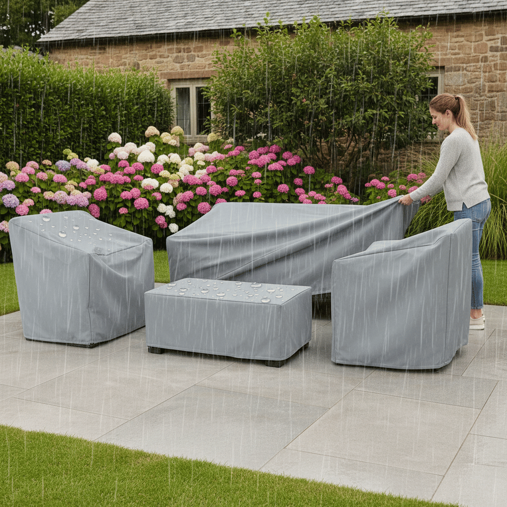 Patio Couch and Furniture Covers with Waterproof Polyester for Outdoor Lawn Garden Protection - Image 4