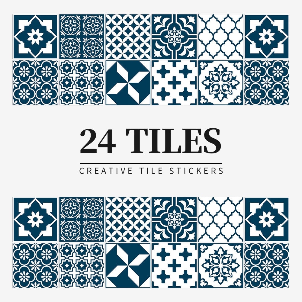 Peel and Stick Tiles with Mandala Patterns Removable Wall Stickers Set of 24 - Image 12