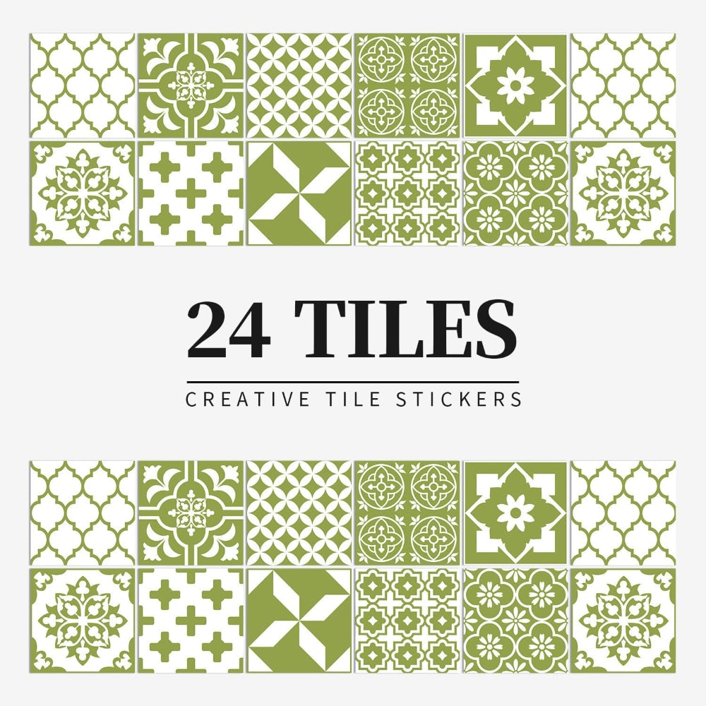 Peel and Stick Tiles with Mandala Patterns Removable Wall Stickers Set of 24 - Image 5