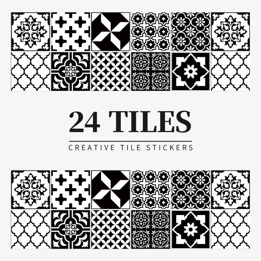 Peel and Stick Tiles with Mandala Patterns Removable Wall Stickers Set of 24 - Image 6