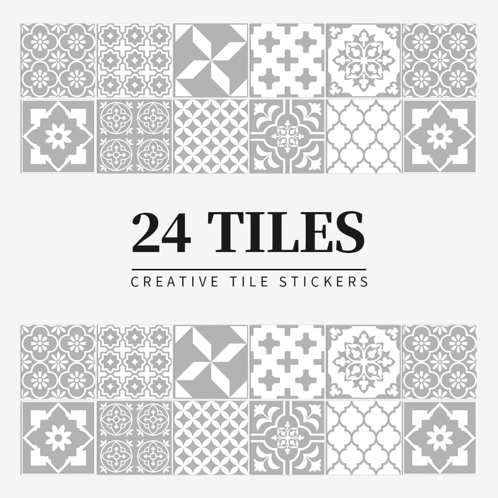 Peel and Stick Tiles with Mandala Patterns Removable Wall Stickers Set of 24 - Image 7