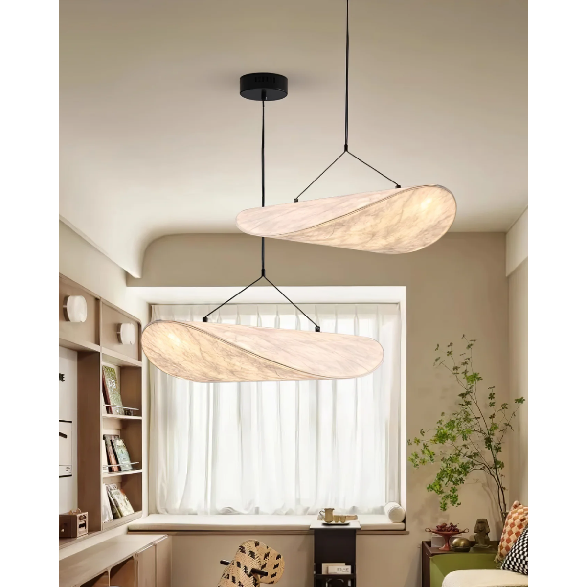 Pendant Light with Sculptural Wavy Shade for Bathroom Living Room and Dining - Image 10