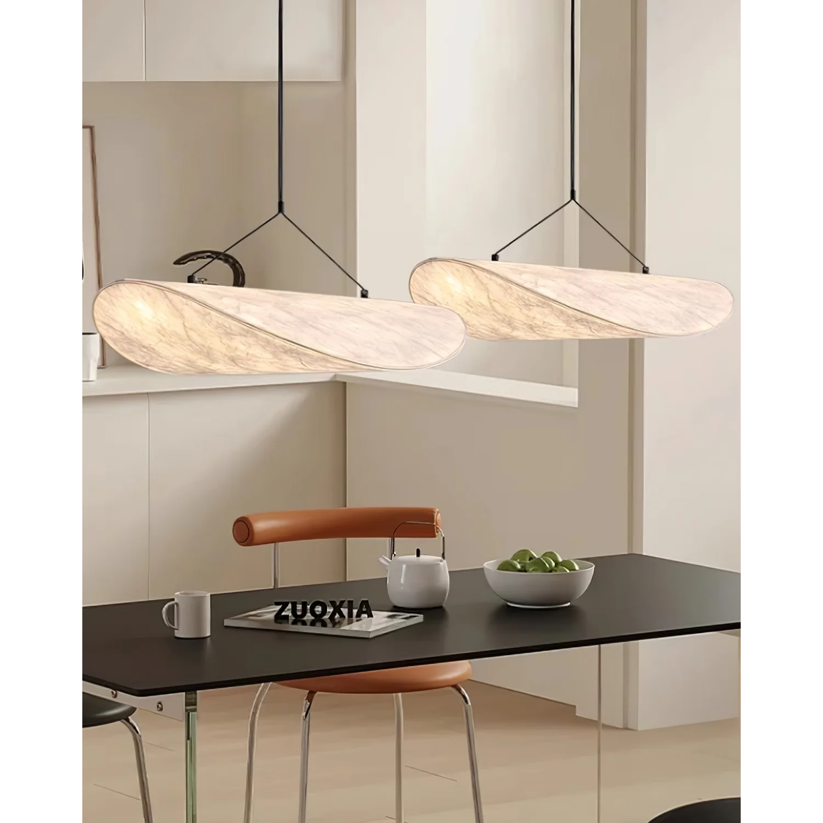 Pendant Light with Sculptural Wavy Shade for Bathroom Living Room and Dining - Image 3