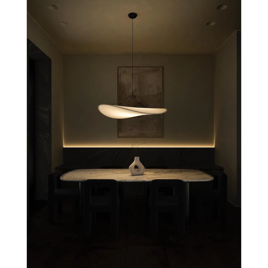 Pendant Light with Sculptural Wavy Shade for Bathroom Living Room and Dining - Image 5