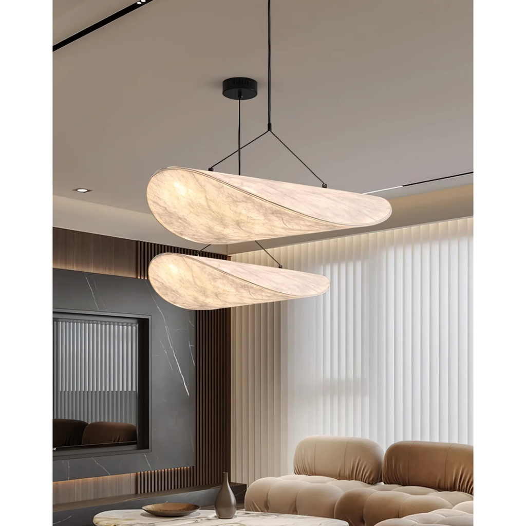 Pendant Light with Sculptural Wavy Shade for Bathroom Living Room and Dining - Image 9