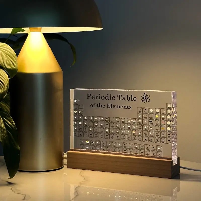 Periodic Table Display Acrylic Real Elements LED Desk Educational - Image 19