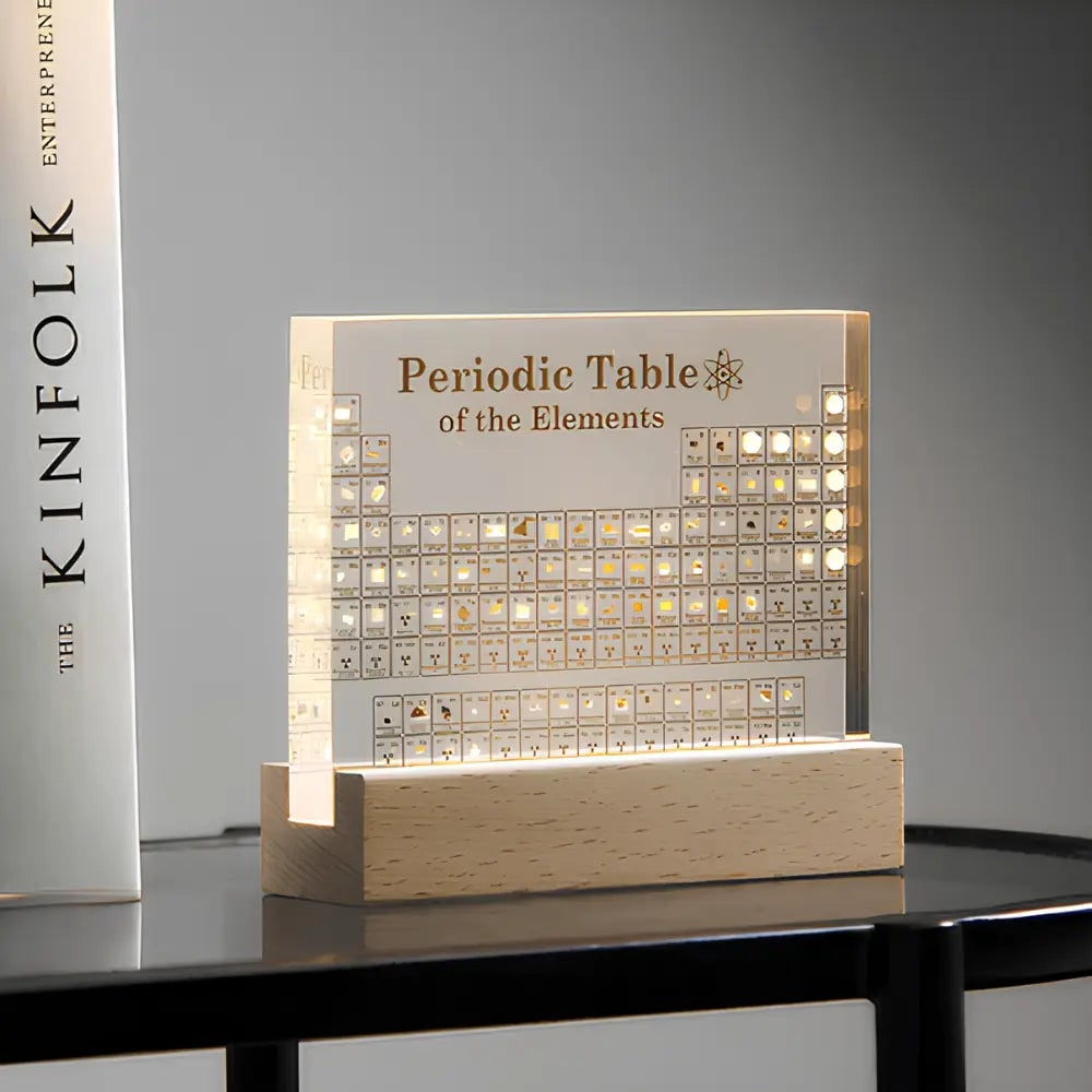 Periodic Table Display Acrylic Real Elements LED Desk Educational - Image 2