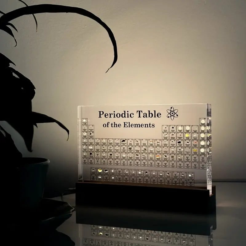 Periodic Table Display Acrylic Real Elements LED Desk Educational - Image 6