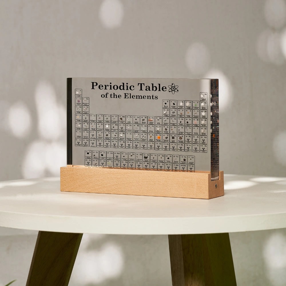 Periodic Table Display Acrylic Real Elements LED Desk Educational - Image 9