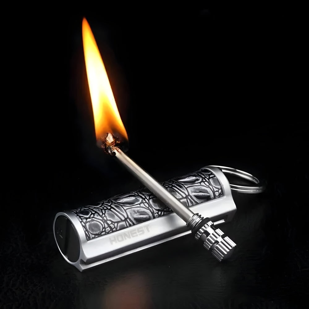 Permanent Match Lighter with Metal Striker Rod Waterproof Keychain and Bottle Opener - Image 5