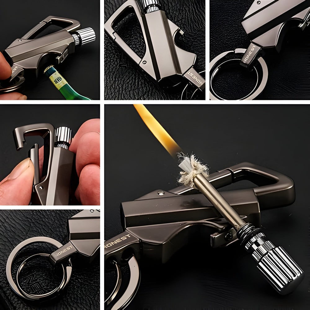 Permanent Match Lighter with Metal Striker Rod Waterproof Keychain and Bottle Opener - Image 8