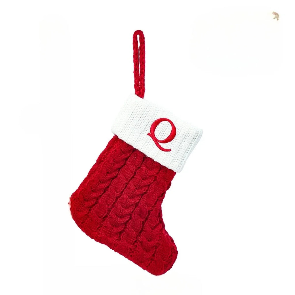 Personalized Christmas Stocking with Cable Knit and Embroidered Initial Letter - Image 10