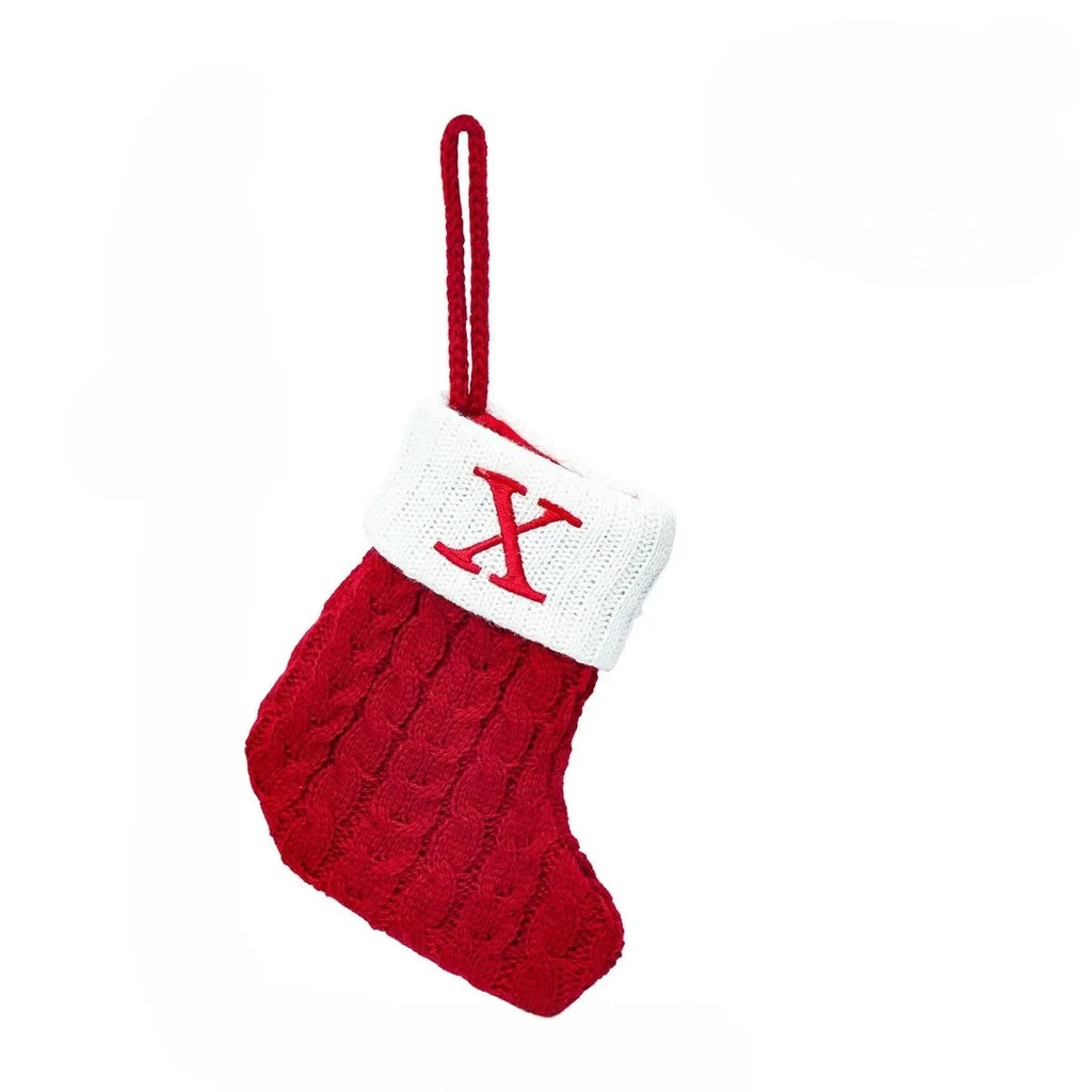 Personalized Christmas Stocking with Cable Knit and Embroidered Initial Letter - Image 11