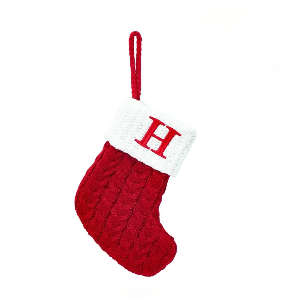 Personalized Christmas Stocking with Cable Knit and Embroidered Initial Letter - Image 12