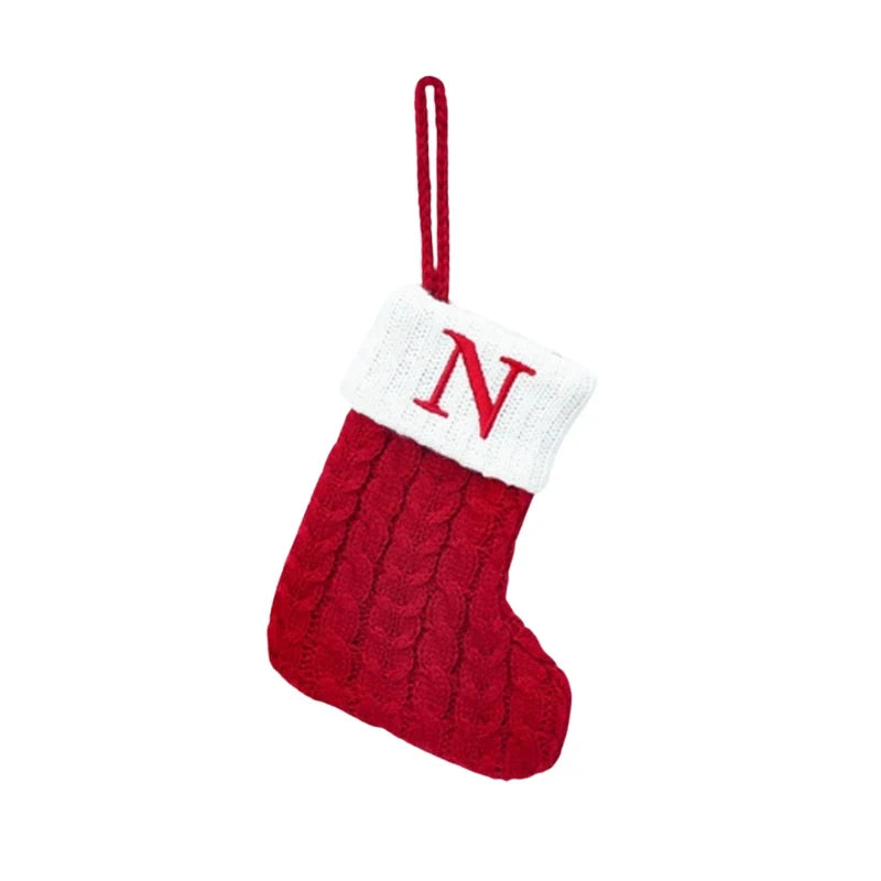 Personalized Christmas Stocking with Cable Knit and Embroidered Initial Letter - Image 13