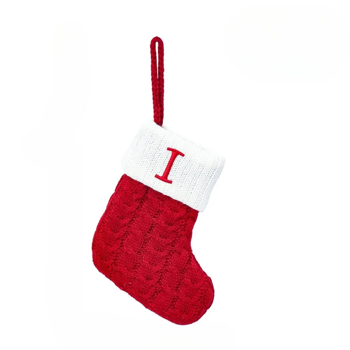 Personalized Christmas Stocking with Cable Knit and Embroidered Initial Letter - Image 14