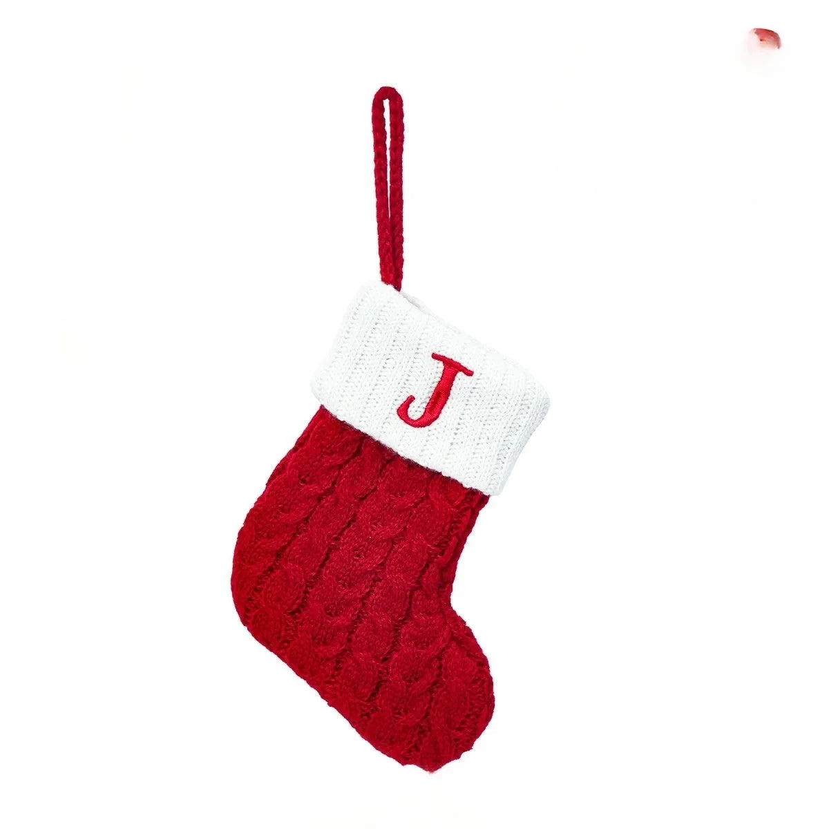 Personalized Christmas Stocking with Cable Knit and Embroidered Initial Letter - Image 15