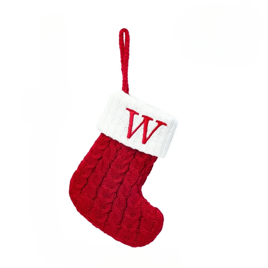 Personalized Christmas Stocking with Cable Knit and Embroidered Initial Letter - Image 20