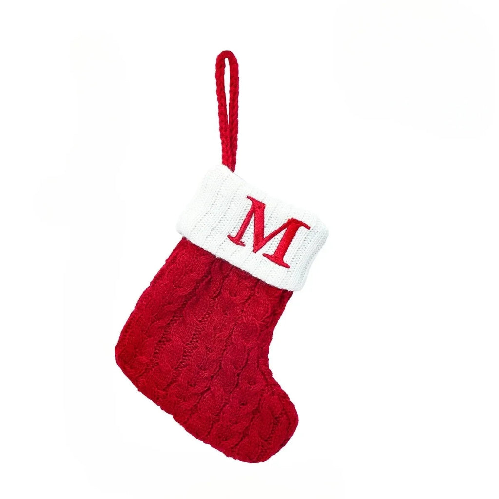 Personalized Christmas Stocking with Cable Knit and Embroidered Initial Letter - Image 23