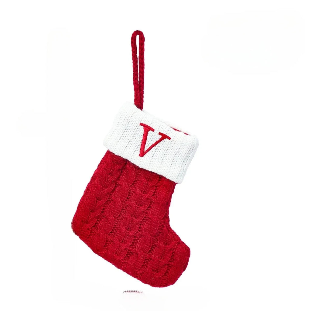 Personalized Christmas Stocking with Cable Knit and Embroidered Initial Letter - Image 24