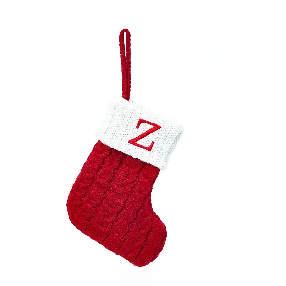 Personalized Christmas Stocking with Cable Knit and Embroidered Initial Letter - Image 27