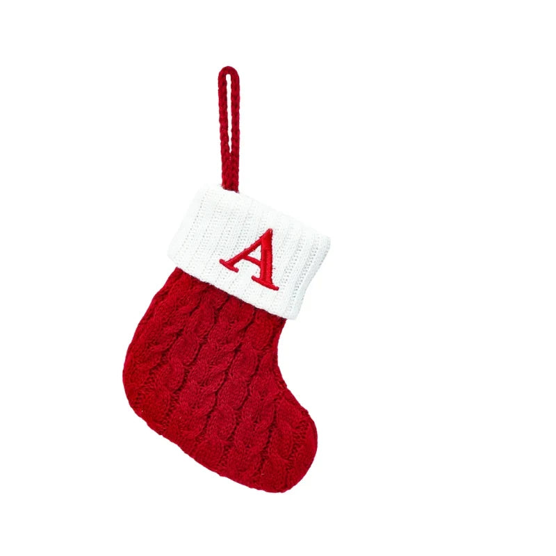 Personalized Christmas Stocking with Cable Knit and Embroidered Initial Letter - Image 4