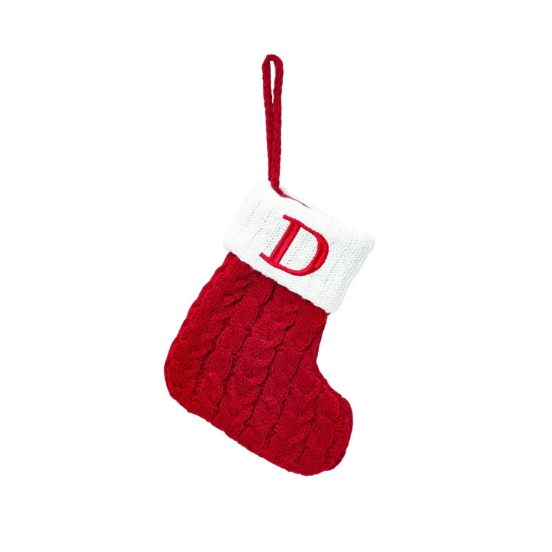 Personalized Christmas Stocking with Cable Knit and Embroidered Initial Letter - Image 7