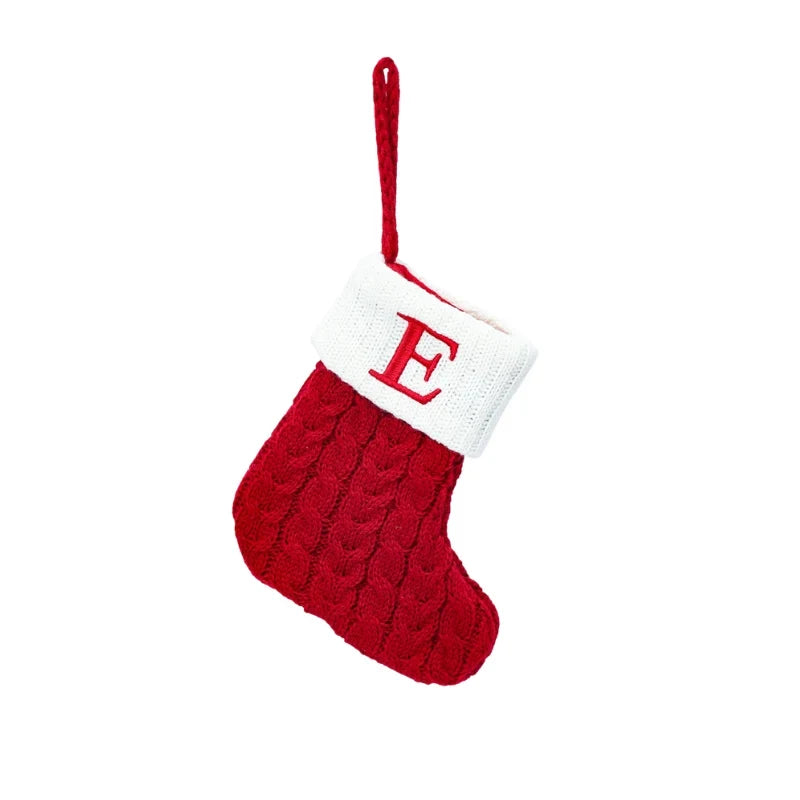 Personalized Christmas Stocking with Cable Knit and Embroidered Initial Letter - Image 8