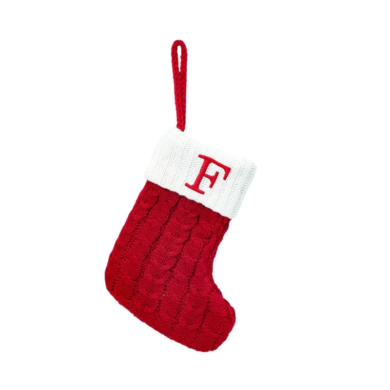 Personalized Christmas Stocking with Cable Knit and Embroidered Initial Letter - Image 9