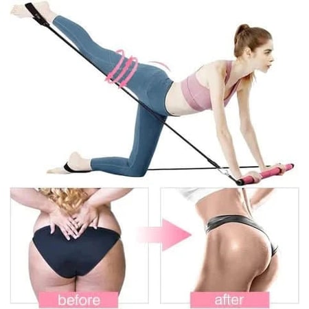 Pilates Bar Kit Portable Foam Padded Resistance Bands Foot Straps - Image 3
