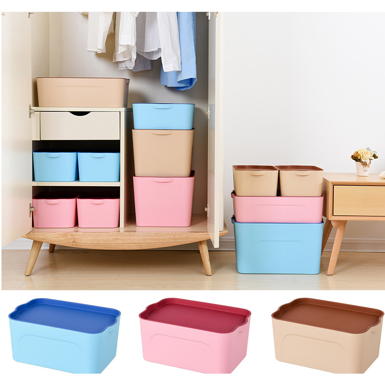 Plastic Storage Bin and Container with Lid Stackable Organizer Boxes with Handles - Image 5