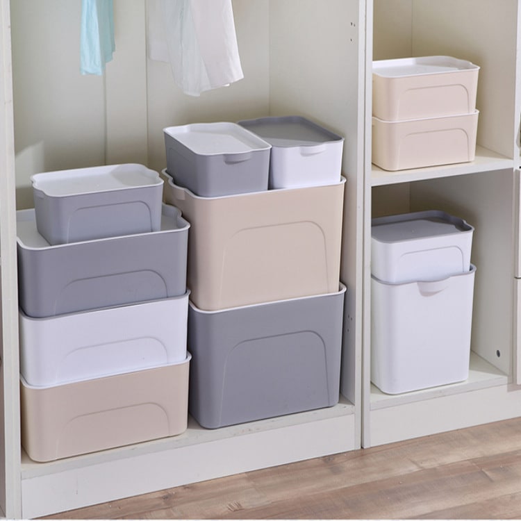 Plastic Storage Bin and Container with Lid Stackable Organizer Boxes with Handles - Image 6
