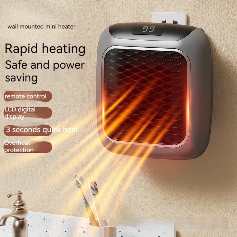 Plug in Space Heater with Digital Display and Wall-Mounted Design for Home - Image 8