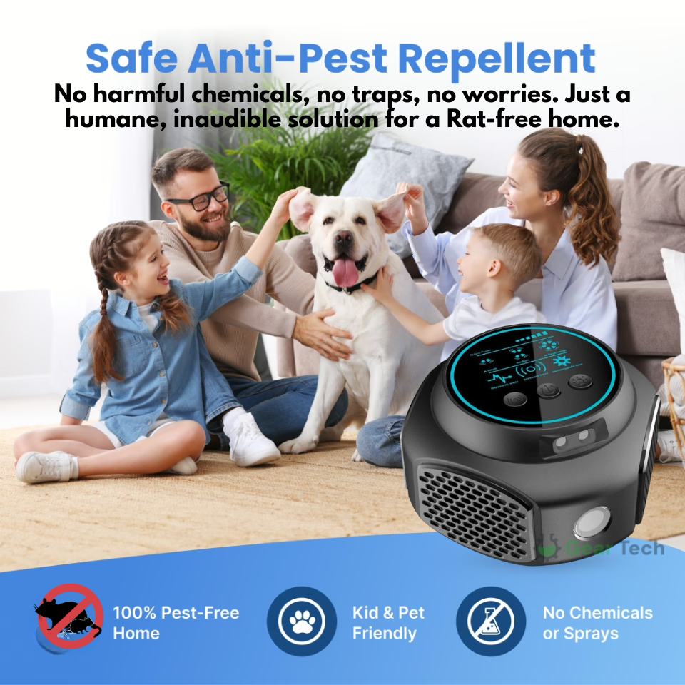 Plug-In Ultrasonic Rodent Repellent for Mouse and Rat Control with Digital Display - Image 2